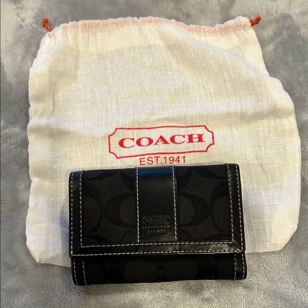 Coach Black and Gray Signature Wallet